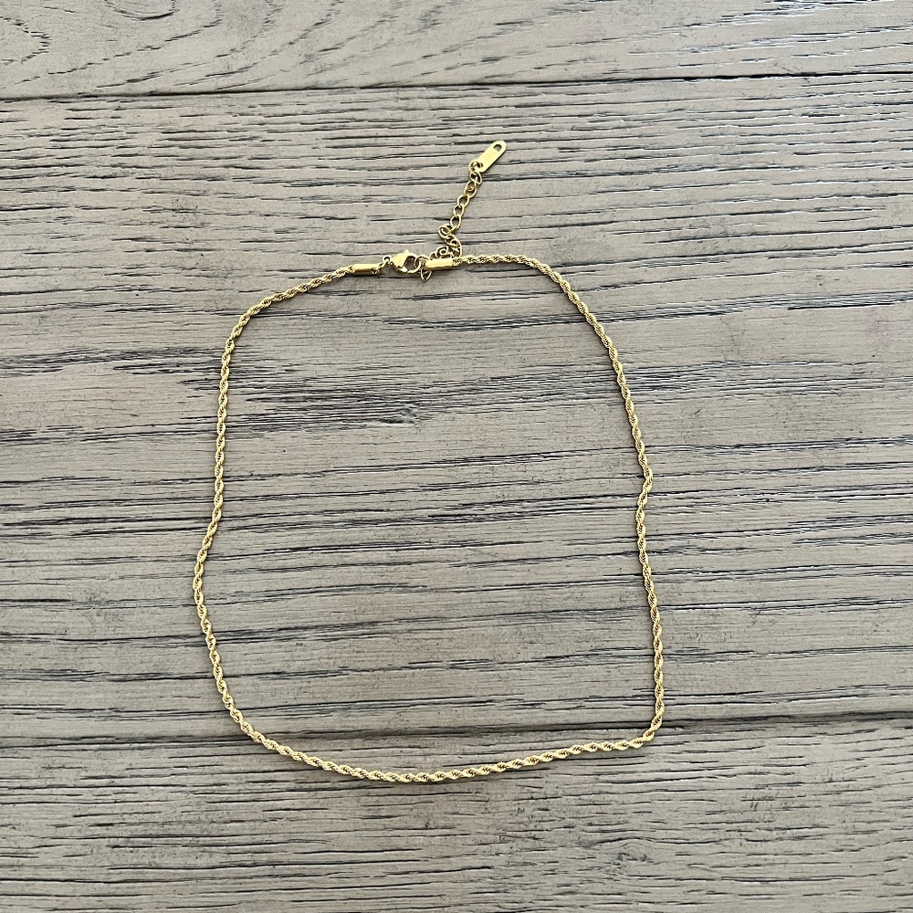 18 K Gold Braided Necklace